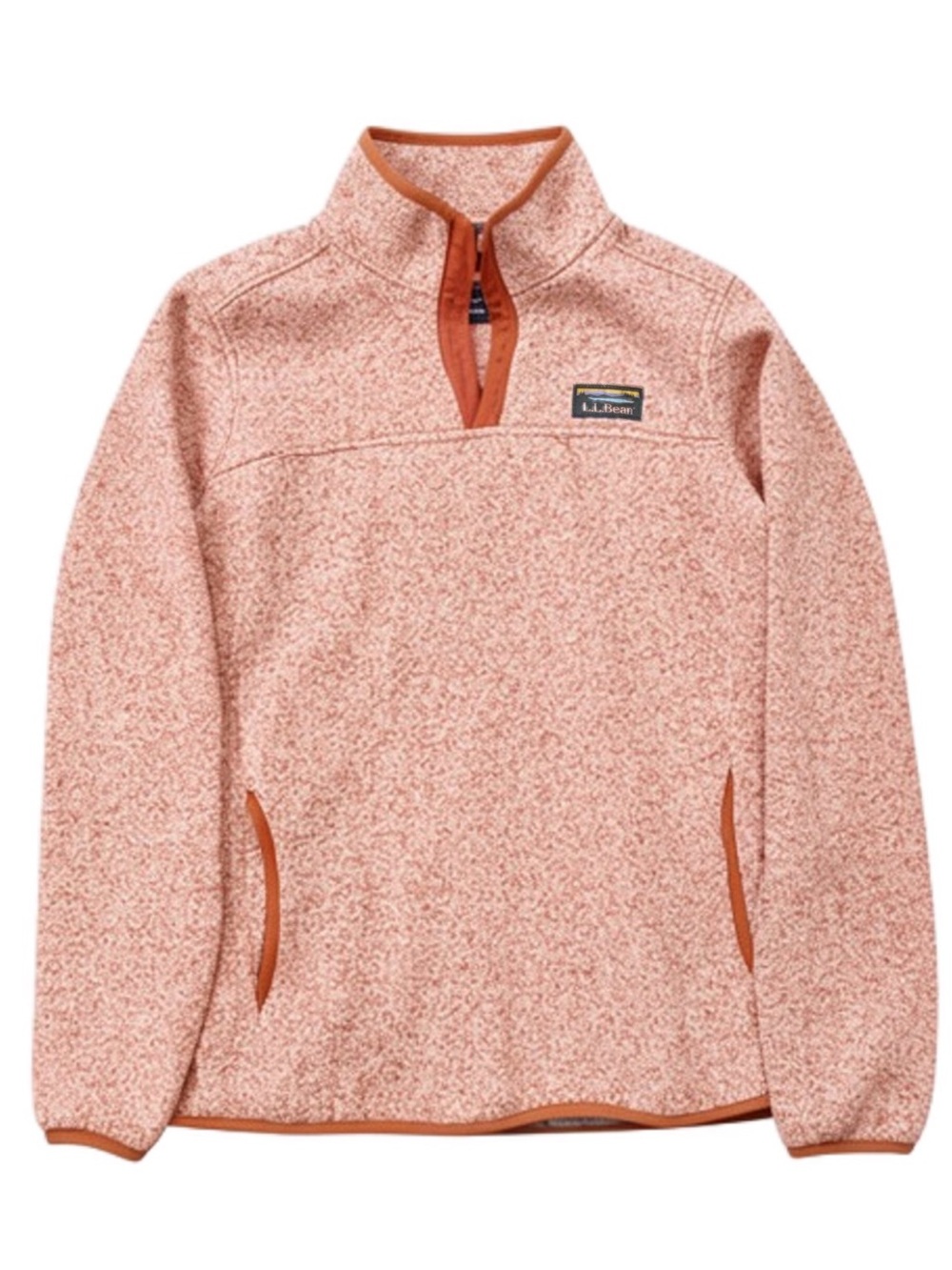 L.L. Bean Women's Pink Quarter-Zip Fleece Pullover Size L